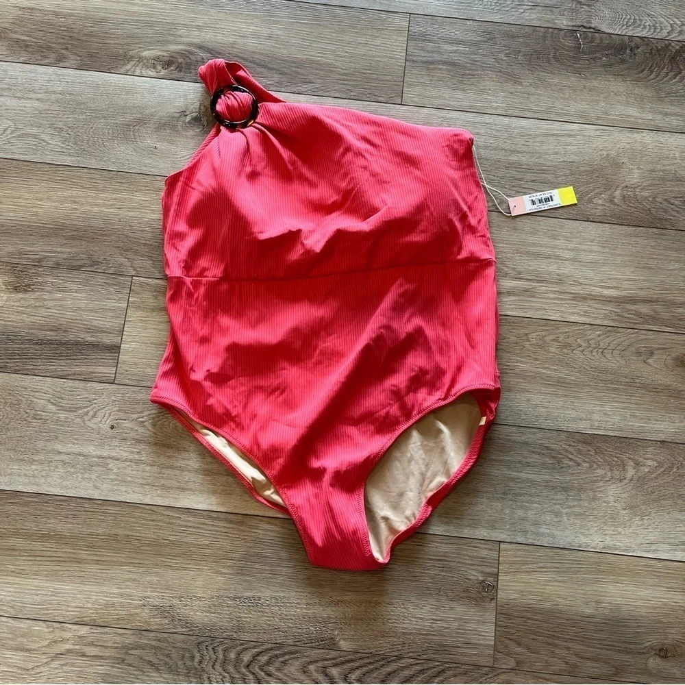 NWT Summersalt Size 22 Nantucket Red Ribbed Sidestroke One Piece Swimsuit